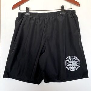 Nike - Dri-Fit Black W Logo Swim & Pockets Trunks Elastic Waist - Size Large